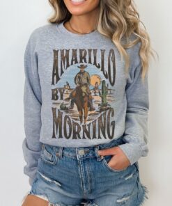 Amarillo By Morning Sweatshirt Amarillo Sweater Country Sweater Texas Sweater Country Music Sweater Western Sweater Country Music Sweater Unique