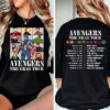 Avengers The Eras Tour Shirt Marvel Super Hero Sweatshirt Scarlet Witch Hulk Shirt Black Widow Tee Spiderman Winter Soldier Iron Man Unique