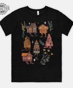 Baba Yaga Shirt House Cottage Witchy Witch Forestcore Cottagecore Tshirt Botanical Witch Slavic Mythology Unique