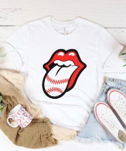 Baseball Tongue T Shirt Baseball Lips Shirt Softball Shirts Gameday Tshirts Unisex Clothing Gift For Hubby Gift For Her
