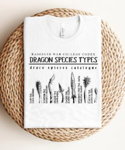 Basgiath War College Codex Shirt Basgiath War College Shirt Dragon Species Types Shirt Dragon Shirt Dragon Rider Shirt Basgiath Shirt Unique