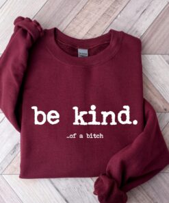 Be Kind Of A Bitch Sweatshirt Funny Sweatshirt Funny Gift Sarcatic Shirt Sarcastic Gift Be Kind Funny Quote Shirt Typerwriter
