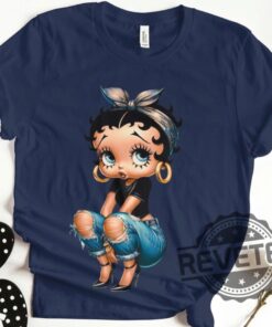 Betty Boop Blue Black Bow Beauty T Shirt Hoodie Sweatshirt Unique