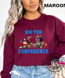 Big Ten Mascot College Football Shirt Sweatshirt Hoodie Big Ten Conference Mascots Tee College Football Team Gifts 16 Football Mascots Unique