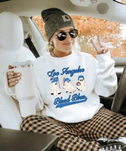 Bleed Blue Ghost Shirt Dodgers Shirt Dodger Shirt Los Angeles Baseball Blue Team Spooky Shirt Spooky Season