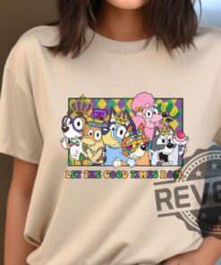 Bluey And Friends Mardi Gras Shirt For Louisiana Festival Bluey Mardi Gras Tee And Hoodie Sweatshirt Collection