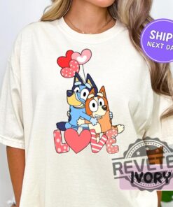 Bluey Disney Valentine Shirts Hoodie Sweatshirt Tee Gift For Him Her Crewneck Pullover Hoodies Near Me Unique