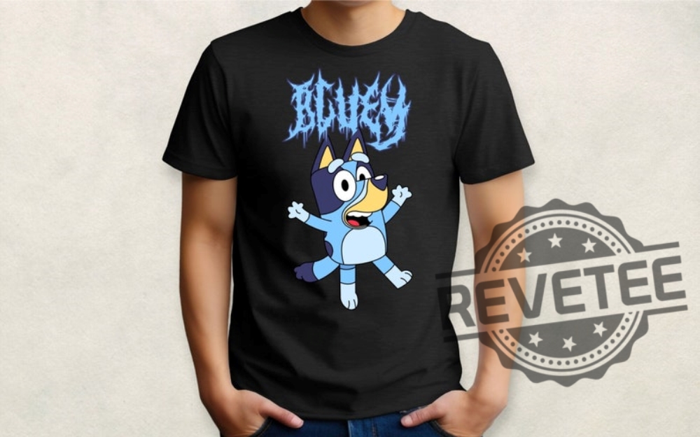 Bluey Punk Rock Heavy Metal Shirt Hoodie Sweatshirt Gift For Him Gift For Her Black Metal Goth Disney Crewneck Pullover Unique Bluey Punk Rock Heavy Metal Shirt Hoodie Sweatshirt Gift For Him Gift For Her Black Metal Goth Disney Crewneck Pullover Unique