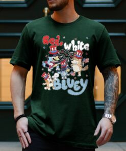 Bluey Shirt Bluey 4Th Of July Shirt Red White Bluey Fourth Of July Shirt Independence Day Shirt Fathers Day Gift Ideas Unique