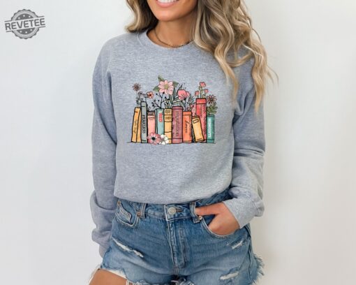 Book Lover Sweatshirt Flower Books Hoodie Gift For Book Lover Reading Shirt Book With Flowers Floral Books Gift For Bookworms Unique