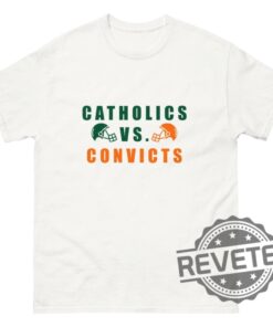 Catholics Vs Convicts Shirts Vintage 1988 T Shirt Hoodie Sweatshirt Tee Gift For Fan Men Women Miami Hurricanes Notre Dame Fighting Irish