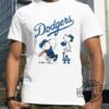 Charlie Brown And Snoopy Playing Baseball Los Angeles Dodgers Mlb T Shirt Hoodie Sweatshirt Tee Gift For Fan Crewneck Long Sleeve Shirts Unique