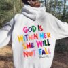 Christian Sweatshirt God Is Within Her She Will Not Fall Sweat Christian Bible Verse Sweatshirt Easter Religious T Shirt Bible Verse Hoodie Sweatshirt Unique