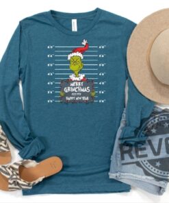 Christmas Merry Grinchmas Happy New Year Long Sleeve Shirt Hoodie Sweatshirt Funny Green Christmas Shirts Gifts For Mom Dad Daughter Son Unique