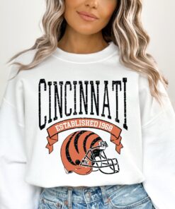 Cincinnati Football Sweatshirt Vintage Style Crewneck Sweatshirt Game Day Pullover Bengals Crewneck Sweatshirt Unique Hoodie And More