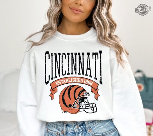 Cincinnati Football Sweatshirt Vintage Style Crewneck Sweatshirt Game Day Pullover Bengals Crewneck Sweatshirt Unique Hoodie And More