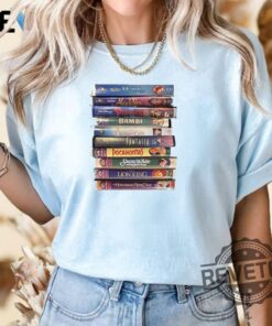 Classic Lion King Little Mermaid Snow White More Movie Stacked Vhs Tapes T Shirt