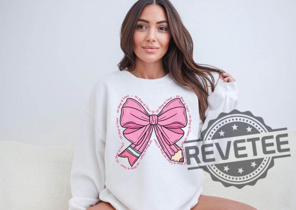 Coquette 100 Days Of School Shirt Hoodie Sweatshirt Tee Gift For Men Women Pink Bow Teacher Shirts Teacher Appreciation Crewneck Unique Coquette 100 Days Of School Shirt Hoodie Sweatshirt Tee Gift For Men Women Pink Bow Teacher Shirts Teacher Appreciation Crewneck Unique