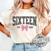 Coquette Bow Sixteenth Birthday T Shirt Sweet 16 University Style Girls Party Sweater