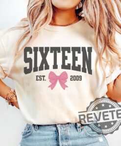 Coquette Bow Sixteenth Birthday T Shirt Sweet 16 University Style Girls Party Sweater