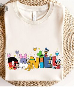 Custom Name Mickey And Friends Shirt Personalized Disney Donald Goofy Pluto Matching Tee Name Kids Shirt Unique