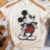 Cute Disney Mickey Mouse Pose Classic Sketch Shirt Magic Kingdom Holiday Unisex T Shirt Family Birthday Gift Adult Kid Toddler Tee Unique