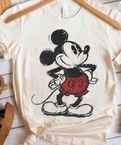 Cute Disney Mickey Mouse Pose Classic Sketch Shirt Vintage Disney Shirt Disney World Shirt Disney Outfits Shirt Unique
