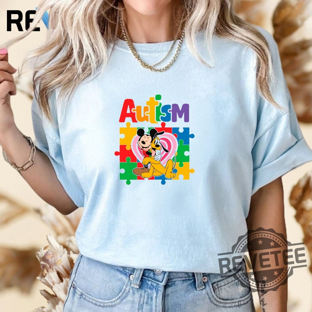 Cute Pluto Mickey Mouse Autism Heart T Shirt Hoodie Crewneck Cute Pluto Mickey Mouse Autism Heart T Shirt Hoodie Crewneck