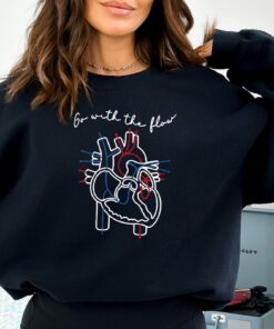 Cvicu Cardiac Nurse Heart Flow Anatomy Shirt Cvicu Nurse Shirt Go With The Flow Cardiology Sonographer Cardiac Nurse Tee Unique