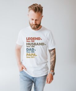 Dad With Years Shirt Papa With Year Gift For Husband Fathers Day Gift Legend Husband Dad Papa Shirt The Legend Dad Unique