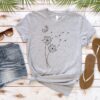 Dandelion Shirt Wild Flower Shirt Dandelion And Butterfly Shirt Inspirational Shirt Dandelion Gift Unique