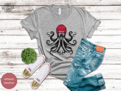 Detroit Hockey Sweatshirt Octopus Hockey T Shirt Detroit Red Wings Sweatshirt Detroit Red Wings Hoodie Red Wings Octopus Red Wings Open House