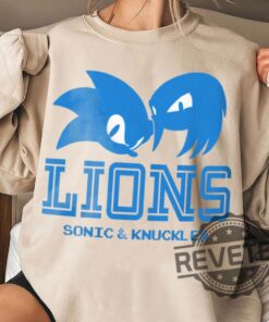 Detroit Lions Sonic And Knuckles Cool Team Retro Crewneck Sweater T Shirt Sweatshirt Hoodie Vintage Gift For Fan Men Women Tee Gifts Unique