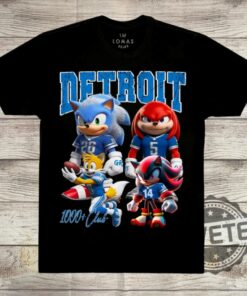 Detroit Lions Sonic Knuckles 1000 Tshirt Hoodie Sweatshirt Amon Ra St Brown Jahmyr Gibbs And David Montgomery Tee Gift Unique