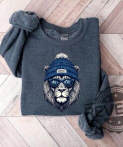 Detroit Lions Tshirt Hoodie Sweatshirt Tee Gift For Fan Crewneck Mascot Lion Game Day Crewneck Pullover Hoodies Unique