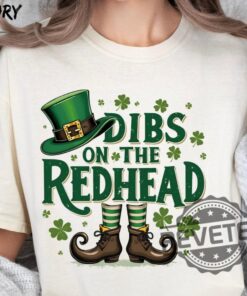 Dibs On The Redhead Funny St. Patricks Day Party Shamrock T Shirt