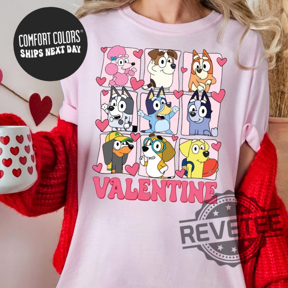 Disney Bluey Valentine Shirts Hoodie Sweatshirt Tee Gift For Him Her Crewneck Pullover Unique Disney Bluey Valentine Shirts Hoodie Sweatshirt Tee Gift For Him Her Crewneck Pullover Unique