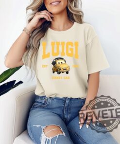 Disney Car Luigi Character T Shirt Hoodie Sweatshirt Lightning Mcqueen And Luigi Disneyland Trip Disney Pixar Crewneck Pullover Unique