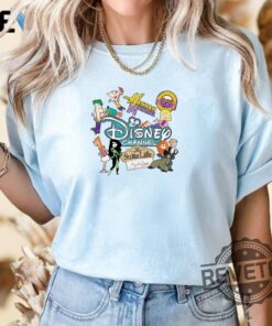 Disney Channel Cartoon Characters Group Hannah Montana Lizzie Mcguire Phineas Ferb Shirt