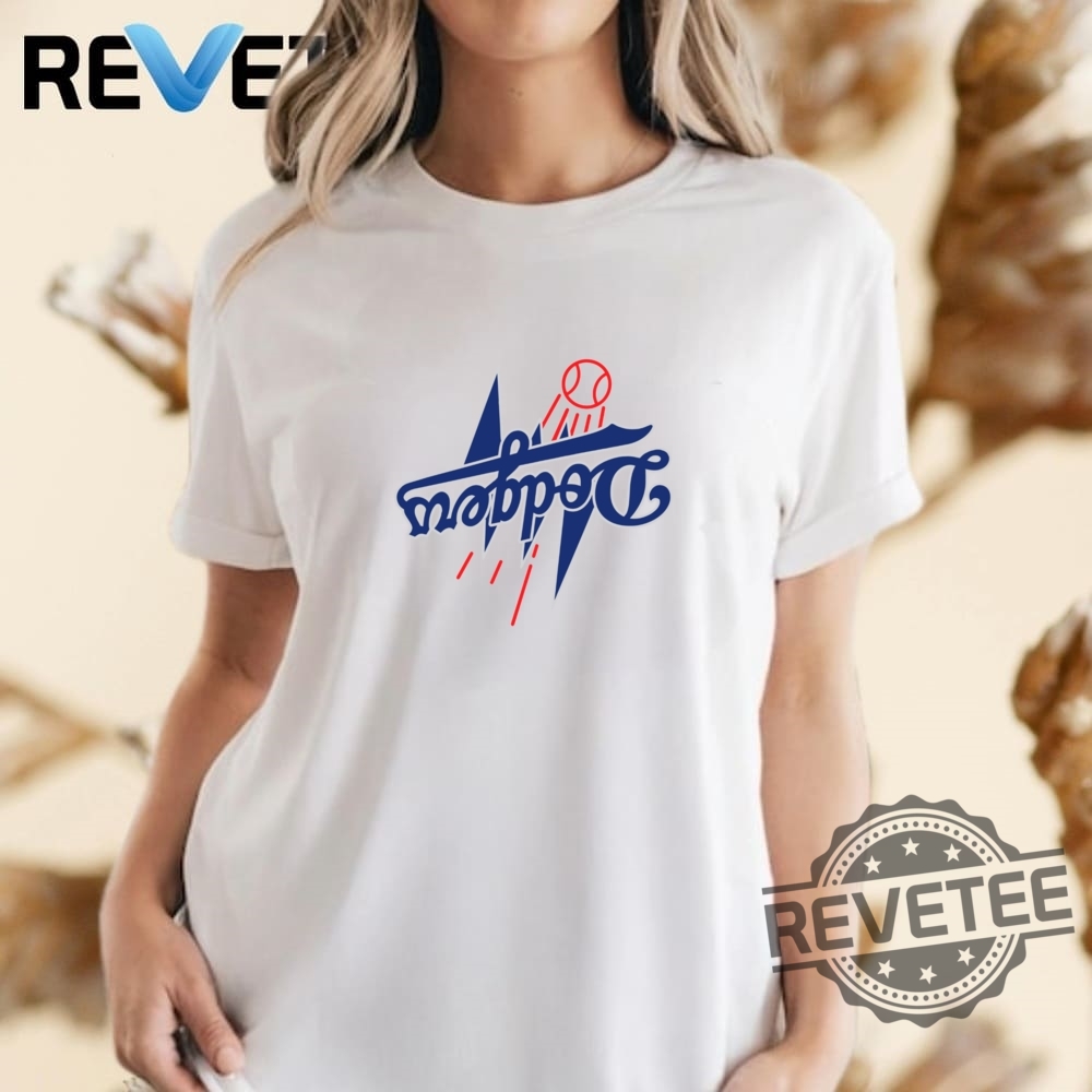 Dodgers Baseball Team Reverse Logo T Shirt Hoodie Long Sleeves Shirts New Dodgers Baseball Team Reverse Logo T Shirt Hoodie Long Sleeves Shirts New
