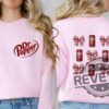 Dr Pepper Pink Coquette Bow Two Sides Shirt For Dr Pepper Lovers Trendy Crewneck Sweatshirt For Dr Pepper Fans Unique Dr Pepper Apparel