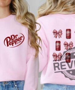 Dr Pepper Pink Coquette Bow Two Sides Shirt For Dr Pepper Lovers Trendy Crewneck Sweatshirt For Dr Pepper Fans Unique Dr Pepper Apparel