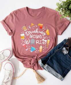 Drinking Around The World Epcot Tour Shirt Disney World Tour Shirt World Traveler Shirt Snacking Around The World Shirt Disney Squad Tee Unique