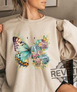 Floral Butterfly Sweatshirt T Shirt Hoodie Hippie Sweater Lover Gift Boho Antisocial Women