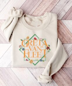 Floral Retro Greta Van Fleet Sweatshirt Van Fleet Dreams In Gold Greta Van Fleet Shirt Gvf Starcatcher Shirt Boho Vintage Musician Shirt Unique