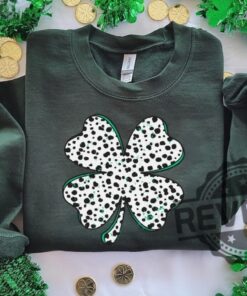 Four Leaf Clover 101 Dalmatians Print Grunge Shirts Hoodie Sweatshirt Tee Gift For Mens Womens St Patricks Day Tshirt Near Me Unique
