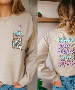 Fueled By Iced Coffee And Anxiety Shirt Mom Iced Coffee Tshirt Mama Anxiety Shirt Tshirt Iced Coffee And Anxiety Shirt Trendy Anxiety Tee Unique