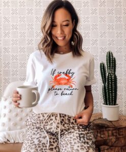 Funny Beach T Shirt For Women If Crabby Please Return To Beach Shirts