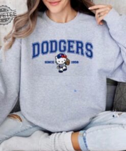Hello Kitty Dodgers Shirt Hello Kitty Dodger Shirt Hello Kitty Shirt La Dodgers Hello Kitty Shirt La Dodgers Hello Kitty Sweatshirt Unique