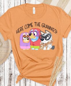 Here Comes The Grannies Bluey Shirt Bluey Shirt Bluey Character Shirt Bluey Heeler Family Shirt Bluey Birthday Gift Bluey And Bingo Tee Unique